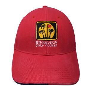 Riverview Golf Course Palm Trees Slideback Hat Red One Size Cali-Fame